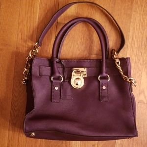 Michael kors purple Hamilton satchel